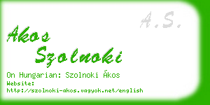akos szolnoki business card